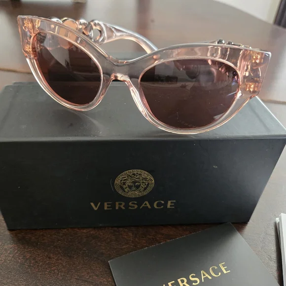Versace Pink Sunglasses with Dark Lenses - Picture 3 of 10